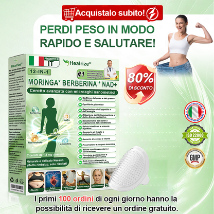Negozio Ufficiale👩‍⚕️| H𝐞a𝐥r𝐢z𝐞® 12-IN-1 Morin𝑎 * B𝐞r𝐛e𝐫i𝐧e * N𝐀D+ Avanzato Nano Micronedle Patch (Un'applicazione giornaliera, cambiamenti visibili in 7 giorni) 🎖️ Per obesità, pelle cadente, diabete, apnee notturne, e problemi articolari 🎖️
